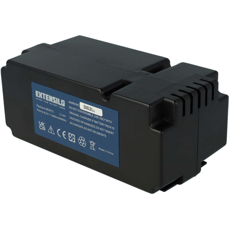 Battery compatible with Mr.Gardener mr 600, mr 400, mr 1200, mr 1000 Lawnmower (2500mAh, 25.2 v, Li-ion) - Extensilo