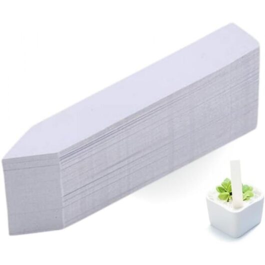 100pcs Plastic Plant Labels, White Plastic Garden Tags, Plastic Waterproof Gardening Flower Labels 10x2cm