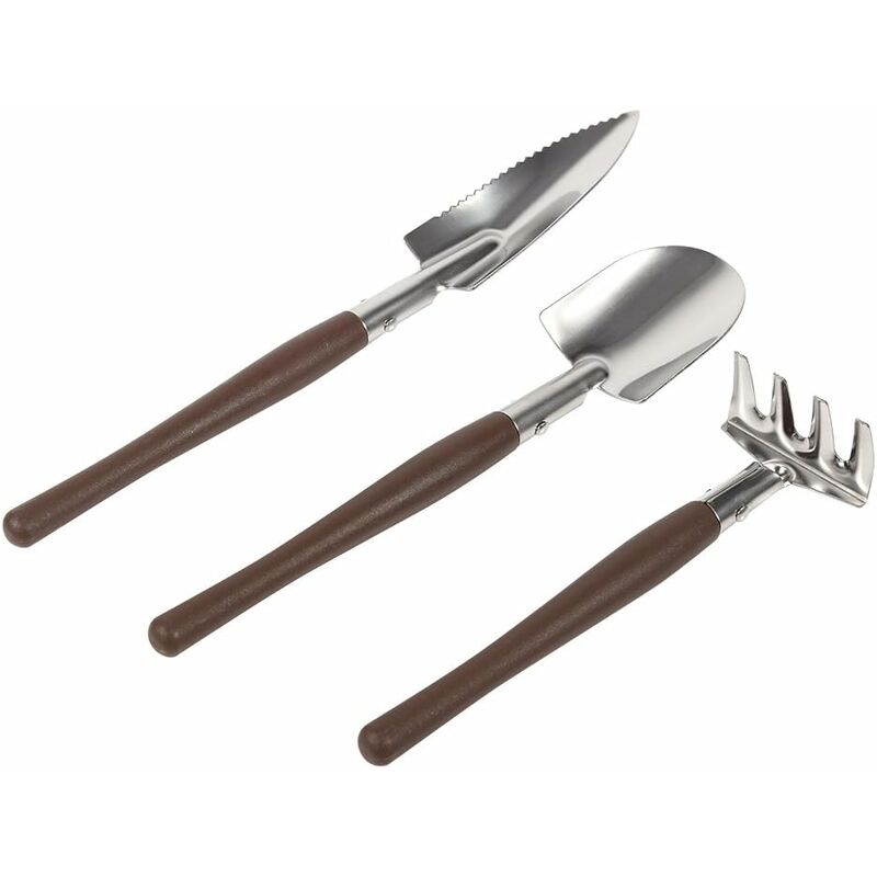 3 Pieces Set Mini Gardening Plant Pot Tools Small Shovel Rake Working Set Kids Toy Gifts Succulents Cactus Miniature Indoor Plants(Plastic)