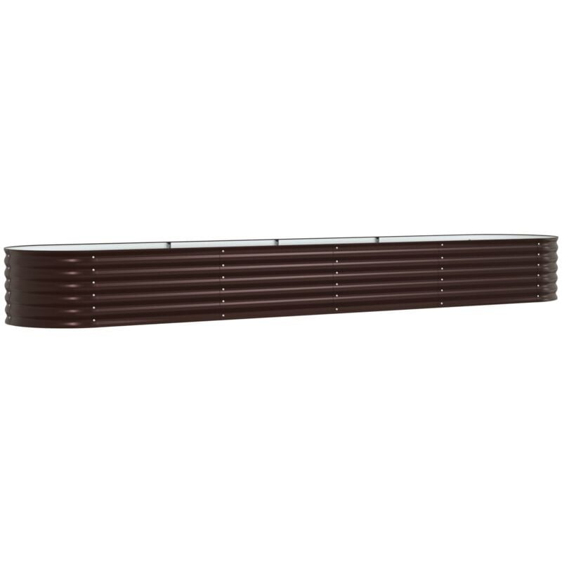 Garden Raised Bed Brown Galvanised steel 400 x 80 x 44 cm Durable vidaXL