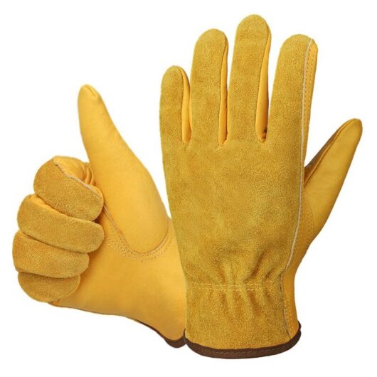 Leather Work Gloves 2 Pairs Water Resistant Construction Garden Car Repair Gloves Available in Size xl for Men and Women