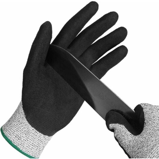 Level 5 Protection Gloves, Stainless Steel Mesh, Suitable for Oyster Shelling, Carving, Gardening and Sculpture Work Gloves (One Size)