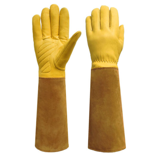 Protective gloves, gardening gloves, puncture and cut resistant - length 44, width 12 cm - brown