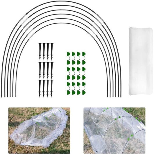 2.5 x 6 m Tunnel Greenhouse, Tunnel Greenhouses, Plant Growth Support Tunnel, Fiberglass Frame for Gardening and Yard Ymyny