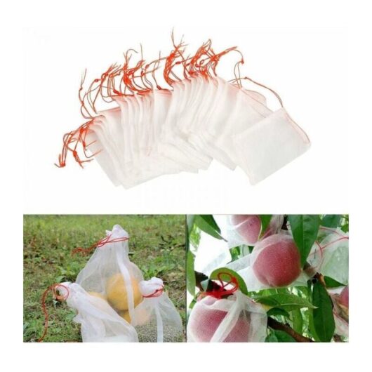Ymyny - 100 Pieces Insect Net Bags, Nylon Garden Protectors, Reusable Fruit Plant Protection Bags, Anti-Bird Grape Bags with Drawstring (15 x 10 cm)