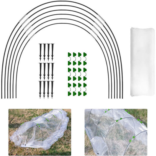 2.5x10m Greenhouse Hoops,Greenhouse Hoops,Plant Grow Tunnels Support Houses Gardening Fiberglass Grow Frame for Gardens