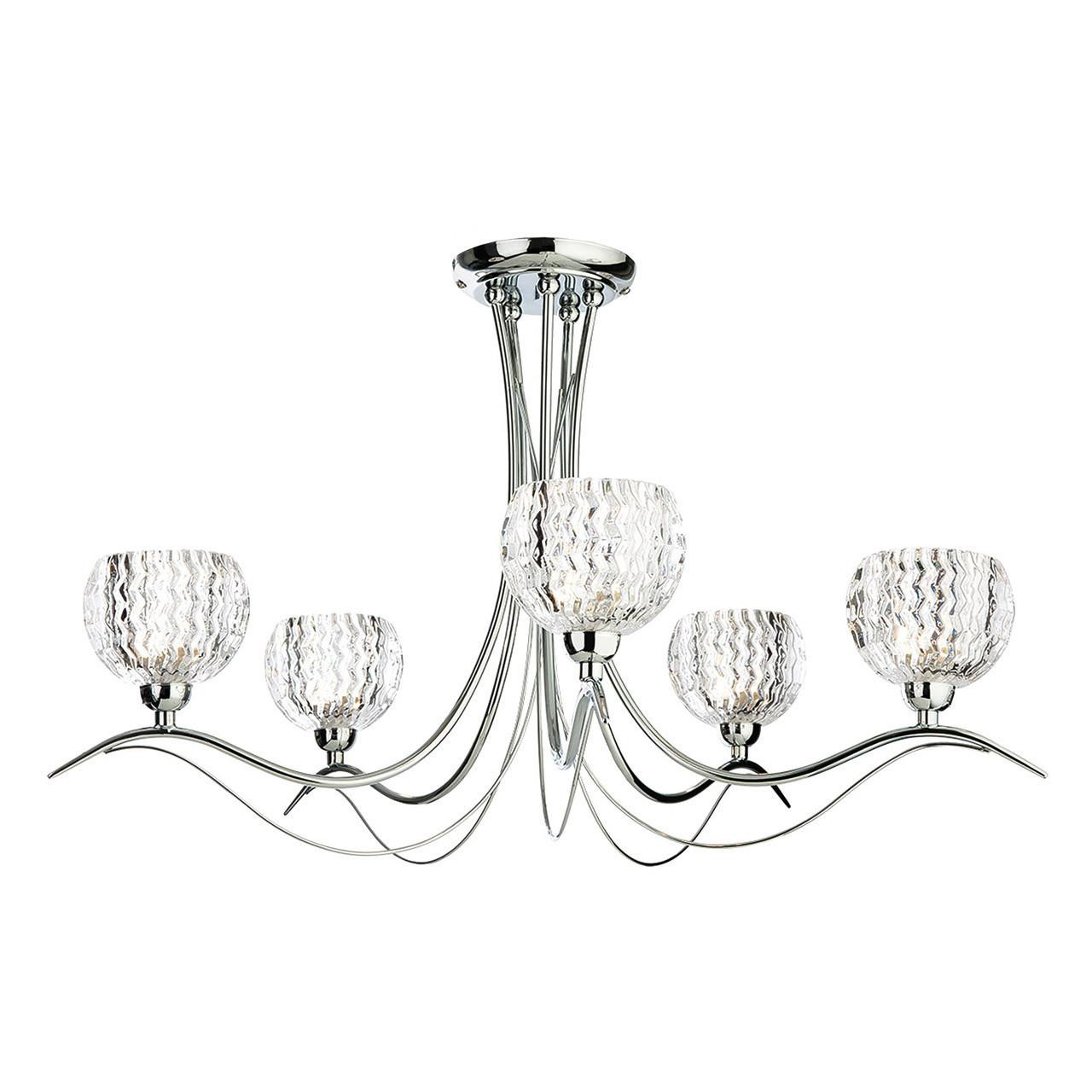 Firstlight Blanche Contemporary Style 5-Light Semi-Flush Ceiling Light in Chrome and Clear Glass