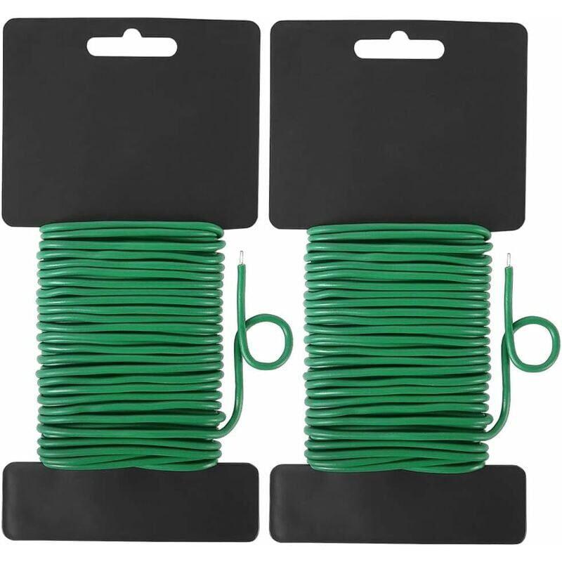 Linghhang - 2 Pack Flexible Garden Plant Ties, Ideal for Home, Office and Gardening, 20 Meters, Green