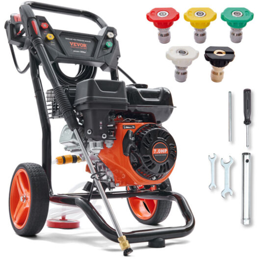 Mophorn - Gas Pressure Washer, 3600 psi 2.6 gpm, Gas Powered Pressure Washer with Copper Pump, Spray Gun and Extension Wand, 5 Quick Connect Nozzles,