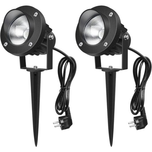 2 Pieces 9W Outdoor led Spot Lights with Stake 6000K IP65 Waterproof Rotating Design led Outdoor Garden Lamp Lighting for Decorative Garden Patio