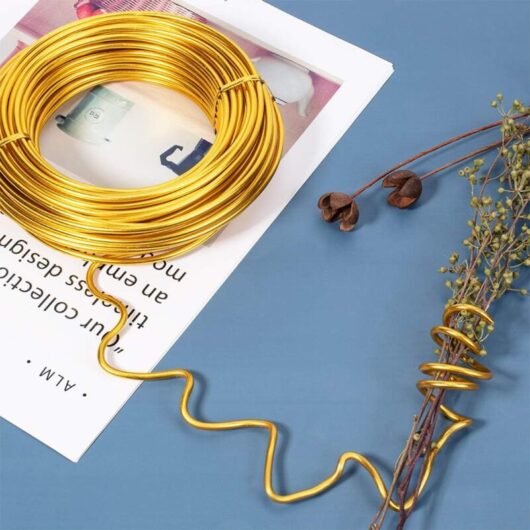 20 m 2 mm aluminum wire, gold-colored modeling metal wire for gardening and flower sculptures
