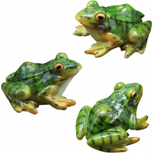 3pcs Miniature Frog Garden Decoration Frog Simulation Animals Decoration Frogs Statue Ornaments Frog Sculpture Decoration Frog Resin Animal Sculpture