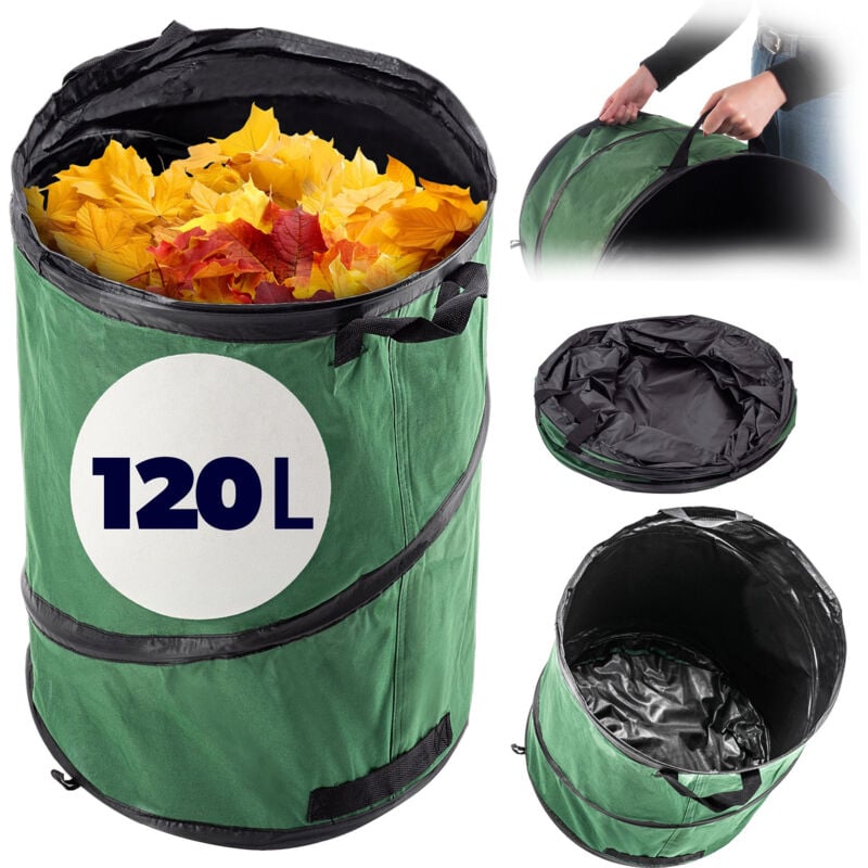 KADAX Garden Waste Bag 120L, Foldable Garden Bag for Garden Waste, Pop-Up Leaf Bag, Green Waste Bag with Carrying Handles, Garden Bags for Gardening,
