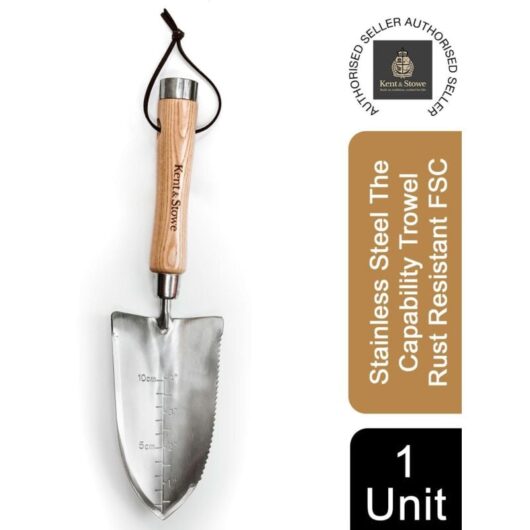 Kent&stowe - Stainless Steel Capability Hand Trowel Spade Heavy Duty Ash Handle