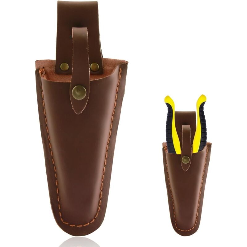 Leather Holster for Pruning Shears or Pliers, Premium Leather Garden Tool Holder, Ideal for Pruners, Scissors, Tweezers, Practical Accessory for