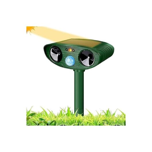 Linghhang - Ultrasonic Cat Repellent, Solar Cat Repellent, Ultrasonic Rodent Repellent with Motion Detector, Waterproof Outdoor Cat Repellent for