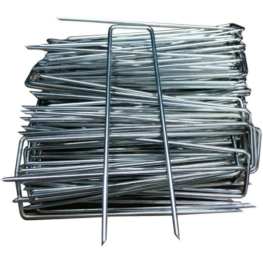 Selections - 150mm Zinc Coated Stainless Steel Weed Fabric U-Shaped Multi Purpose Garden Fixing Pins Pegs (Pack of 100)