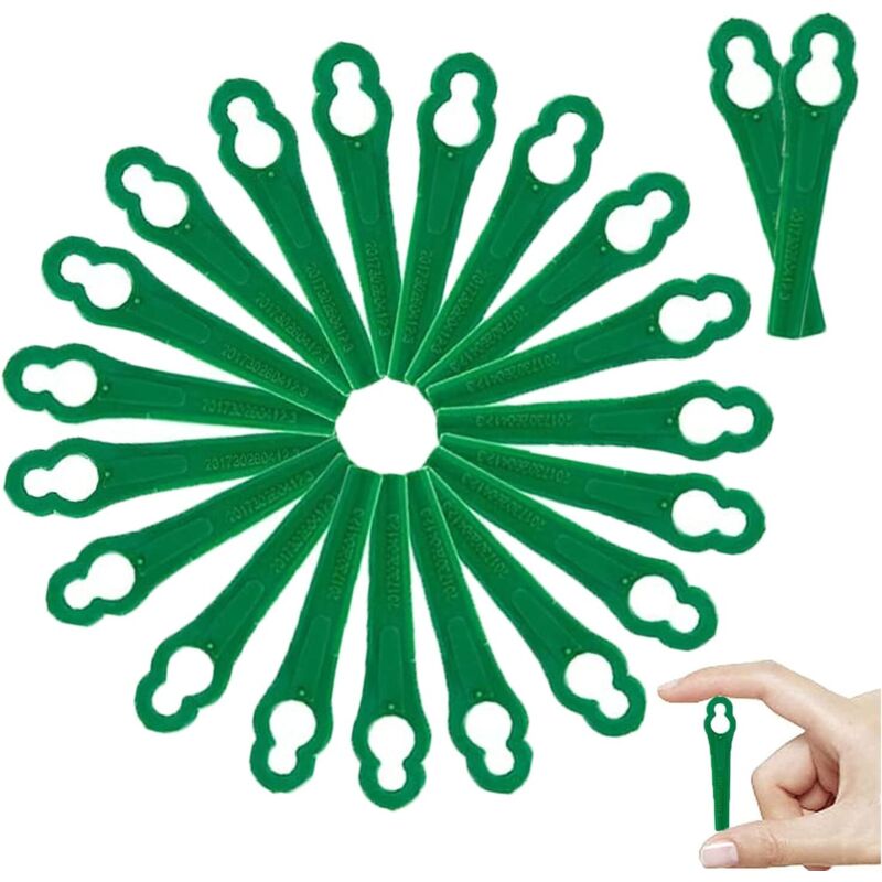 Tinor - Replacement Plastic Blades, 80 Plastic Trimmer Blades, Plastic Lawn Mower Blades