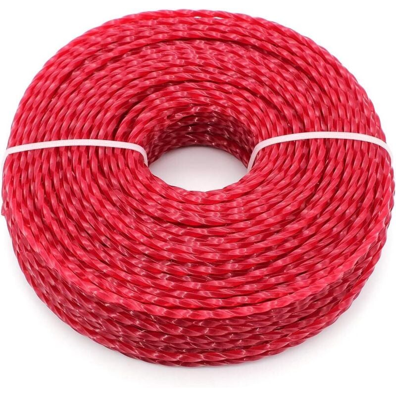 Universal Trimmer Line, 3.0mm Nylon Strimmer Line, Heavy Duty Nylon Brushcutter Line for Bump Head Lawn Mower Gardening (Twist, 3mmx15m)-