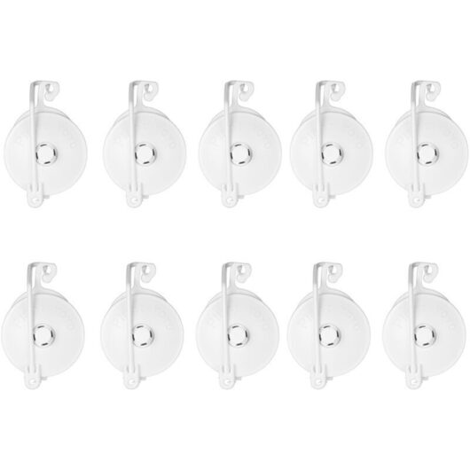 10 leaf and branch hooks with caps, for supporting plant growth in tent gardens or hydroponic systems (white)