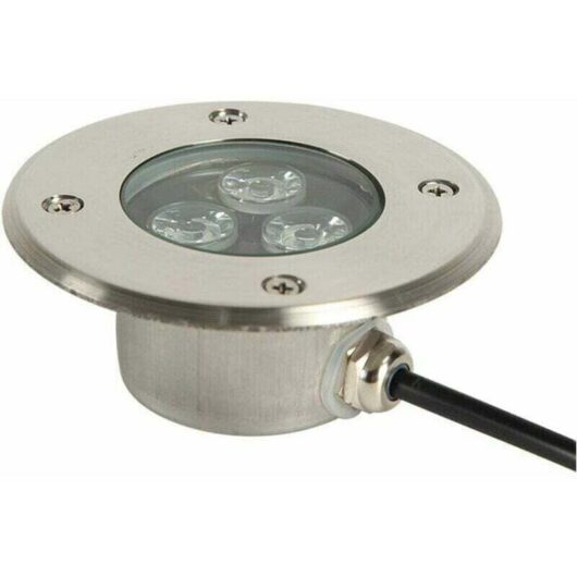 Recessed LED Outdoor Spotlight for Patio, Ultra-Thin 3W, IP68 Waterproof, Stainless Steel Body, Suitable for Outdoor Sidewalks, Patios, Gardens, Parks