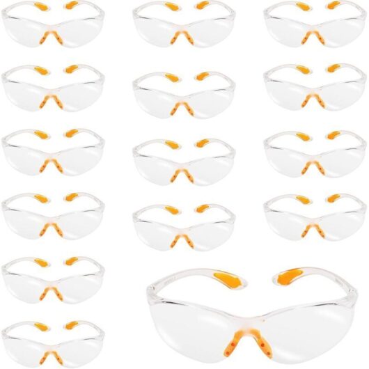 15-piece DIY work safety glasses, scratch-resistant plastic cycling glasses for gardening and painting labs