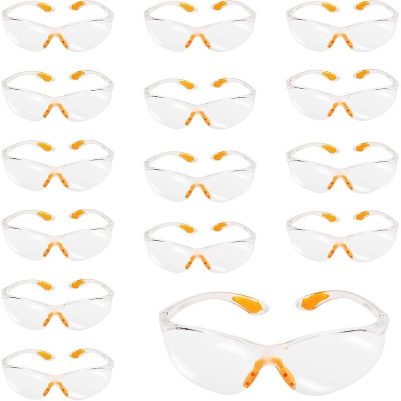 15-piece DIY work safety glasses, scratch-resistant plastic cycling glasses for gardening and painting labs