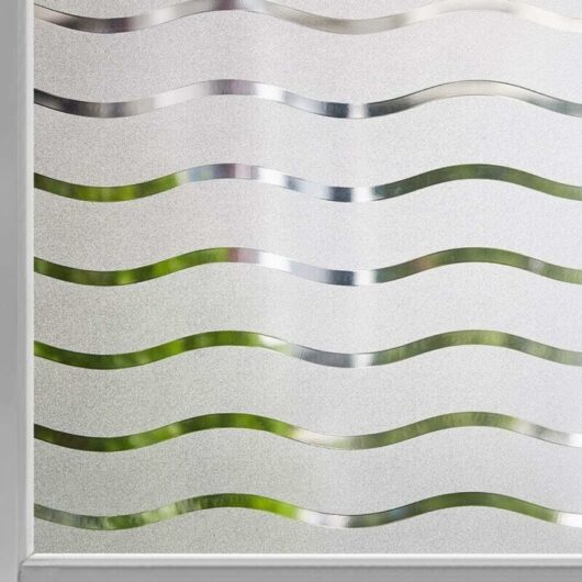 1pc Frosted Window Film 75x200CM, Anti-UV Static Cling Window Film, Non-Adhesive Decorative Window Sticker, Wavy Pattern Window Film for Home, Office