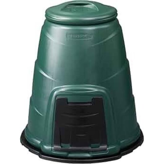 330L Green Garden Compost Bins Outdoor with Front Hatch - 2 Pack