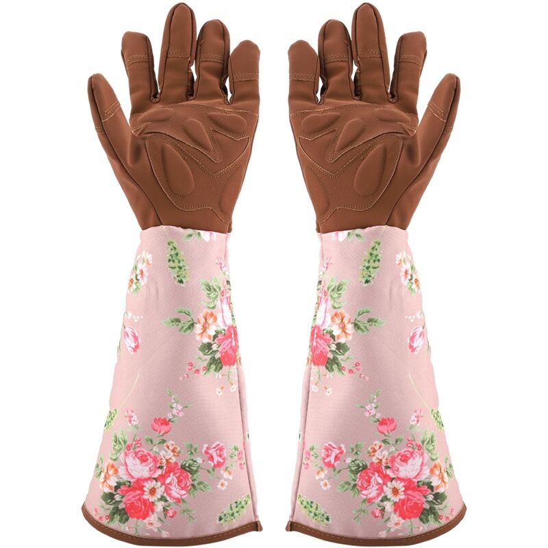 A Pair of Puncture proof Anti slip AbrasiOn resistant Garden Gloves with Long Sleeve(Coffee)