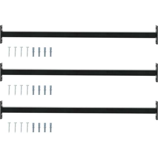 Adjustable Window Safety Bar 3 pcs Black Steel vidaXL