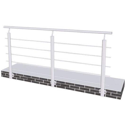 Aica 2mx0.87m Matt silver Mobility Adjustable Aluminum Handrail suitable for Steps/Stairs Side Walls
