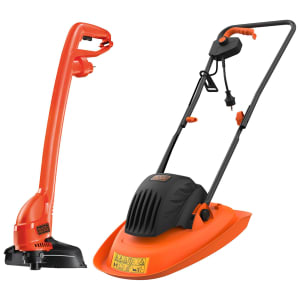 Black & Decker Electric Corded Hover Lawn Mower With GL250 30cm Grass Strimmer - 1200W