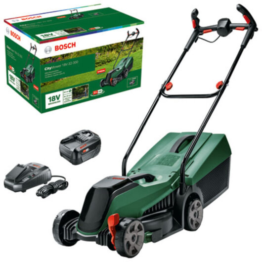 Bosch Cordless 18v 32cm Lawnmower CityMower 18V-32-300 06008B9A77 1x 4Ah Battery