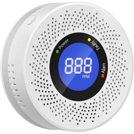 Carbon Monoxide Detector with Replaceable Batteries - CO Alarm with Digital Display - Reliable Indoor Monitoring
