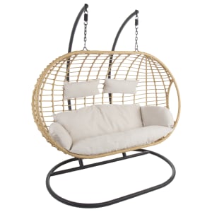 Charles Bentley Double Hanging Garden Swing Chair - Natural