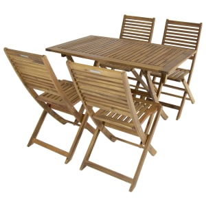 Charles Bentley FSC Acacia 4 Seater Wooden Rectangle Garden Dining Set