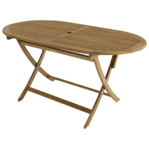 Charles Bentley FSC Acacia Wooden Oval Folding Garden Dining Table
