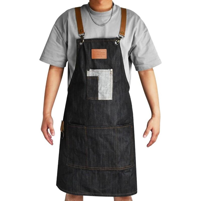 Kitchen Apron Adjustable Apron with Pockets bbq Chef Apron Cleaning Apron Adult Painting Apron for Hairdressing Welding Cooking - Ccykxa
