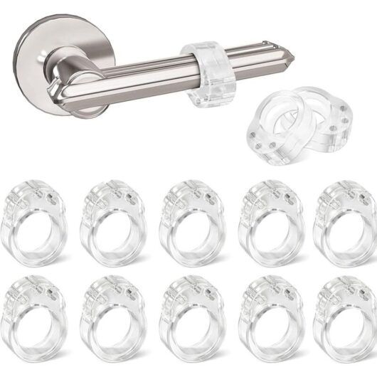 Linghhang - 12 Pieces Silicone Door Handle Protector Door Handle Cover for Wall and Window Furniture, Flexible and Stretchable (Transparent)