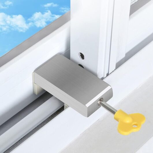 Linghhang - 1PC) Sliding Window Stopper, Sliding Window Lock with Key Adjustable Sliding Door Lock Window Security Window Lock for Child and Baby