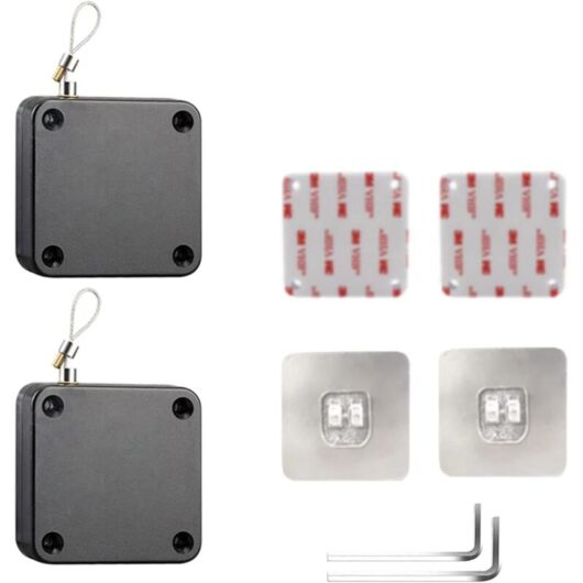 Osqi - Automatic Door Closer, 2 Pack Automatic Door Closer, The Punch Free Door Closer with Drawstring, 800g and 1200g Spring Door Closer, Sensor