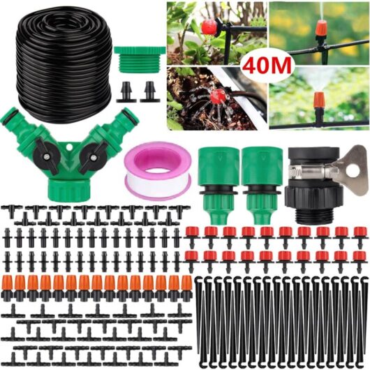 SIENTICE 158-Piece Garden Irrigation System, Drip Irrigation Kit, Suitable for Gardens, Lawns, Plants and Landscaping, Automatic Watering Kit