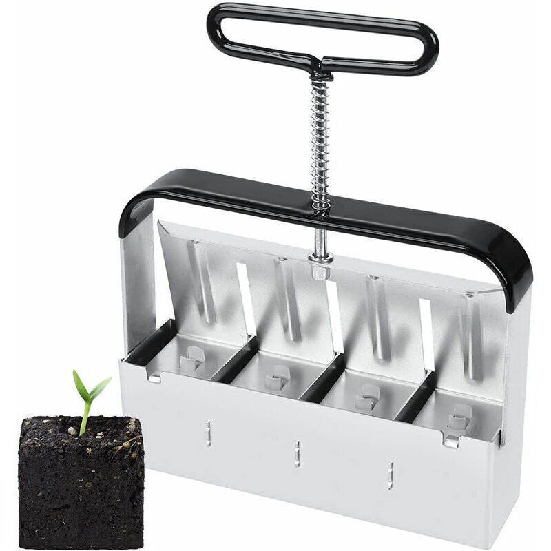 Seed drill, soil blocker for seedlings, soil blocking tool, for garden greenhouses, soil blocker for seedlings, cuttings, greenhouses, seed drill