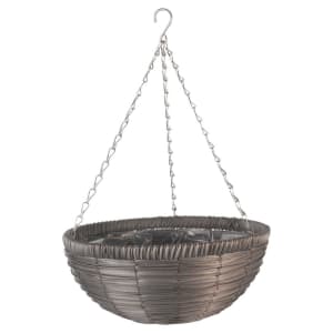 Smart Garden Slate Faux Rattan Hanging Basket - 14in