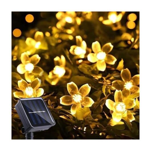 Solar String Lights Outdoor Cherry Blossom Fairy String 50LED Waterproof Garden Patio Christmas Indoor Decoration Warm White