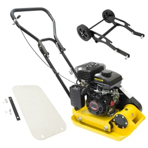 The Handy Petrol Compactor Plate with Paving Pad & Folding Wheel Kit - 35cm
