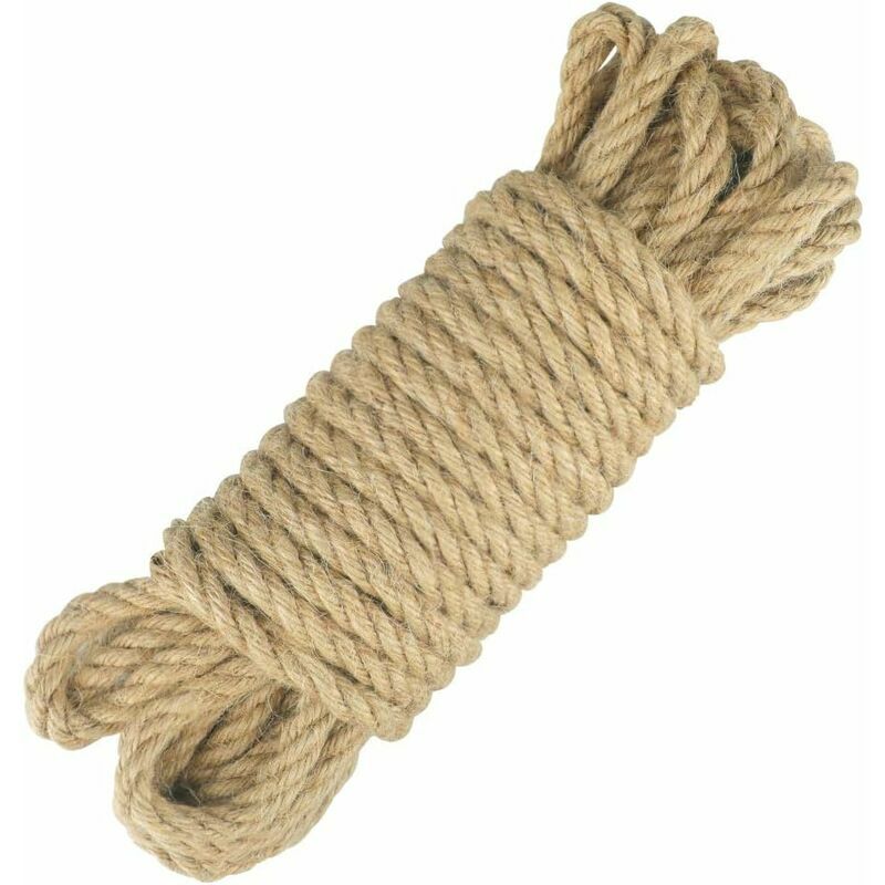 Trimec - Corde de Jute Ficelle Corde Chanvre 8mm d'épaisseur pour la Décoration, Bricolage Artisanat, Jardinage, Arbre à Chat (10 mètres)
