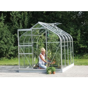 Vitavia Orion Curved Roof Toughened Glass Greenhouse with Steel Base - 6 x 8ft