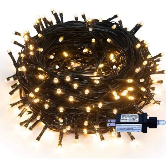 Warm Light) ac Powered Outdoor String Lights, Outdoor led String Lights, Bright 33M 300LED 8 Modes Garden Decorative Lights for Christmas Tree,